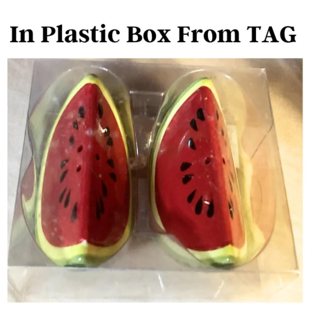 Watermelon Shape - Salt and Pepper Shaker Set - In Original Box, BRAND NEW W/TAG